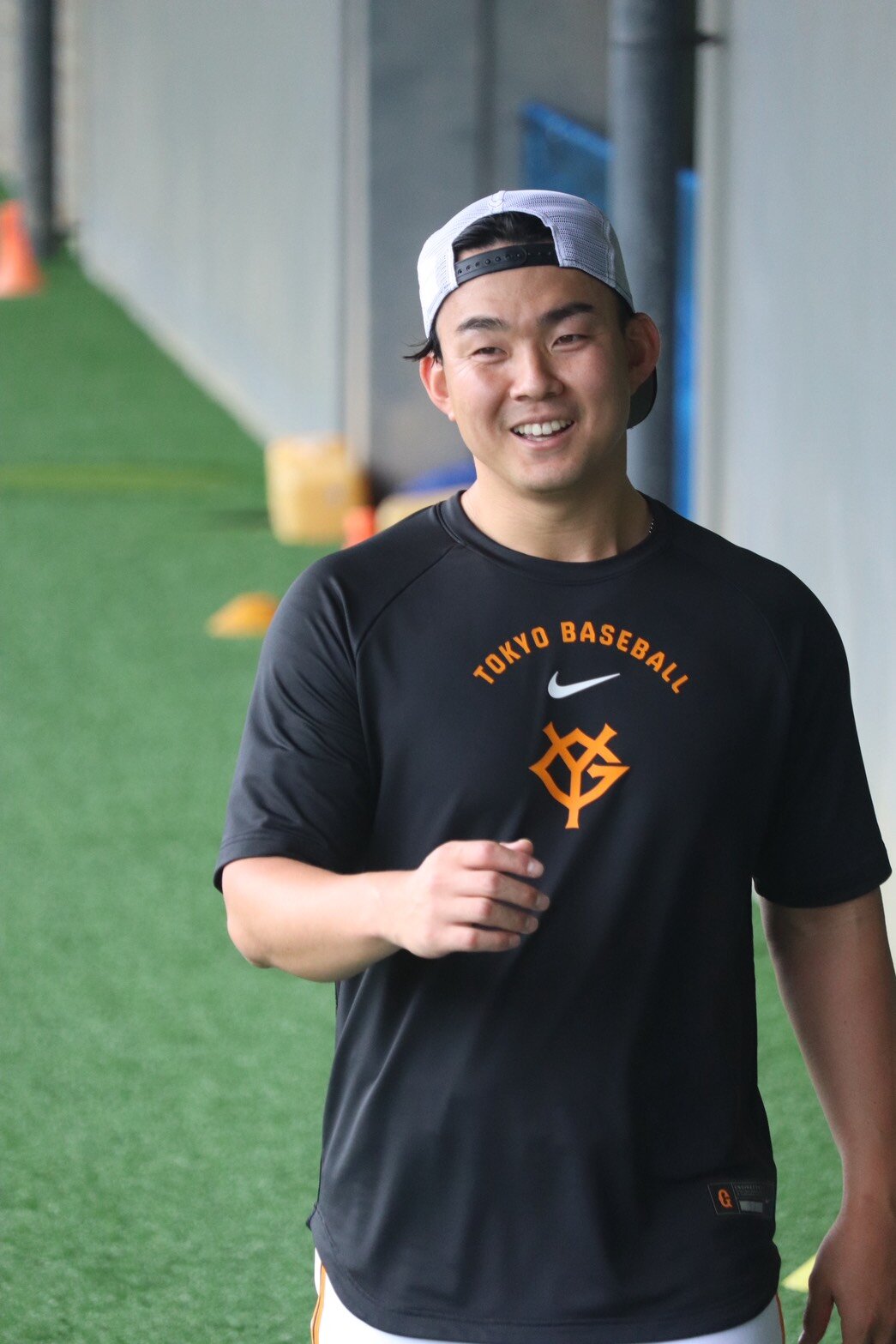 ジャイアンツ球場で汗を流す巨人小笠原慎之介（撮影・小早川宗一郎）