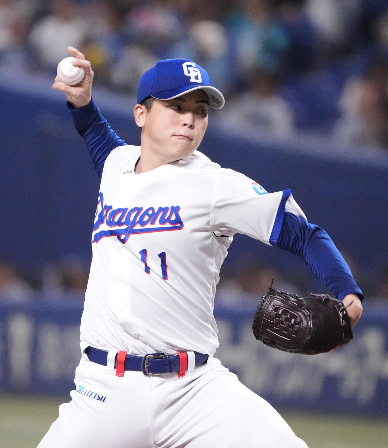 中日対DeNA 1回表、中日先発の中西聖輝（撮影・森本幸一）