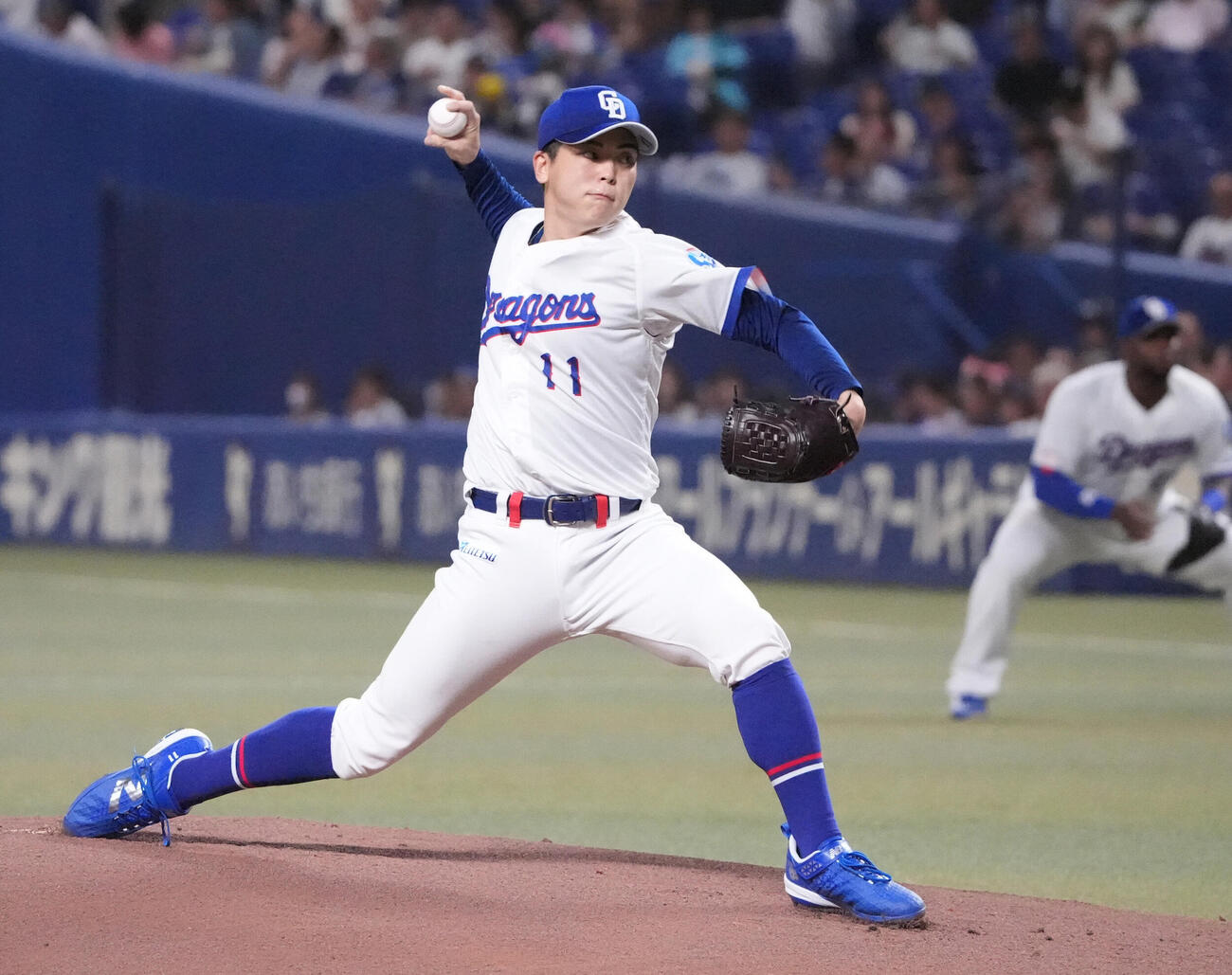 中日対DeNA 1回表、登板する中日先発の中西聖輝（撮影・森本幸一）