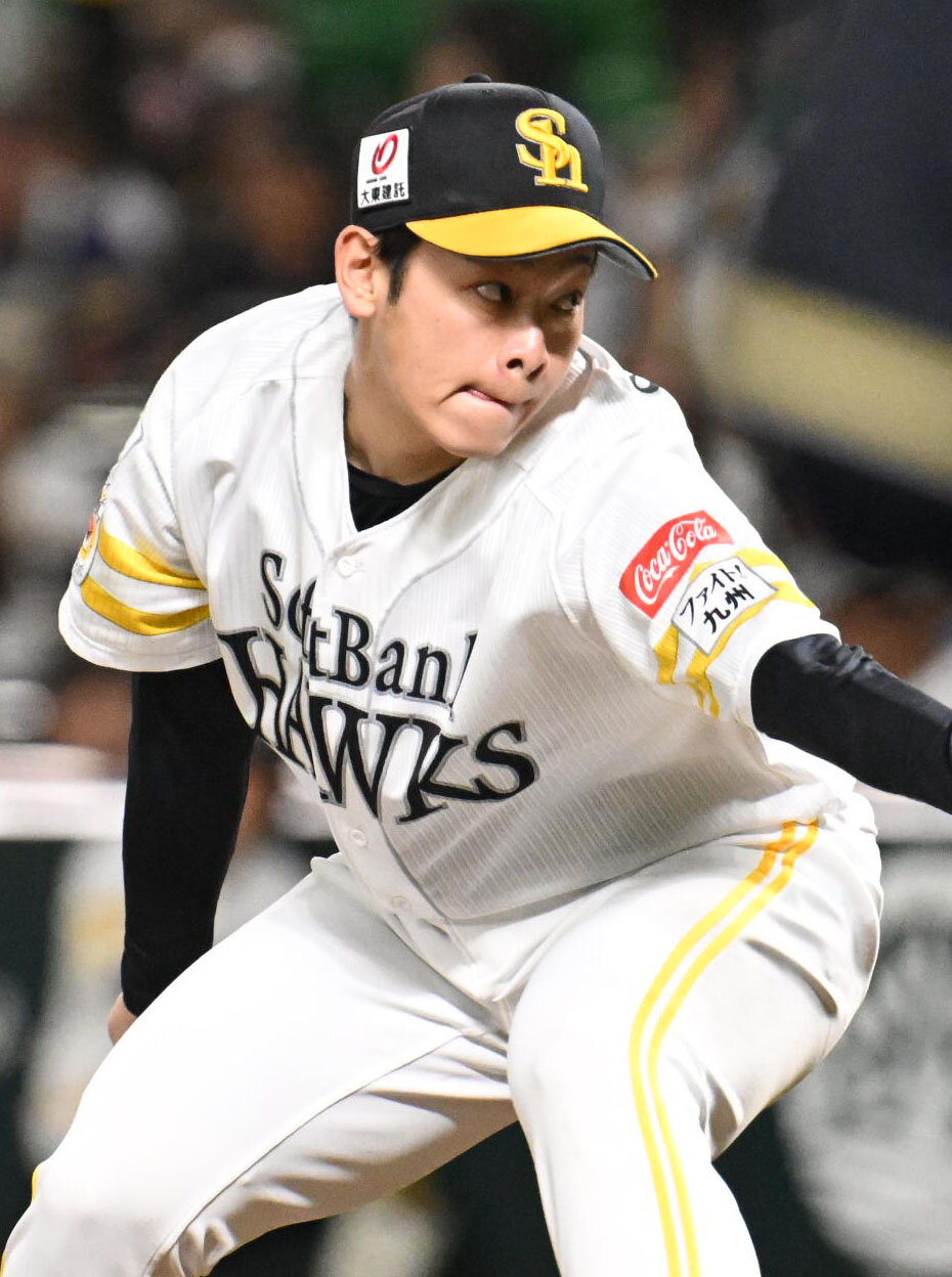 ソフトバンク対オリックス　ソフトバンク2番手投手の鈴木豪太（撮影・林敢治）