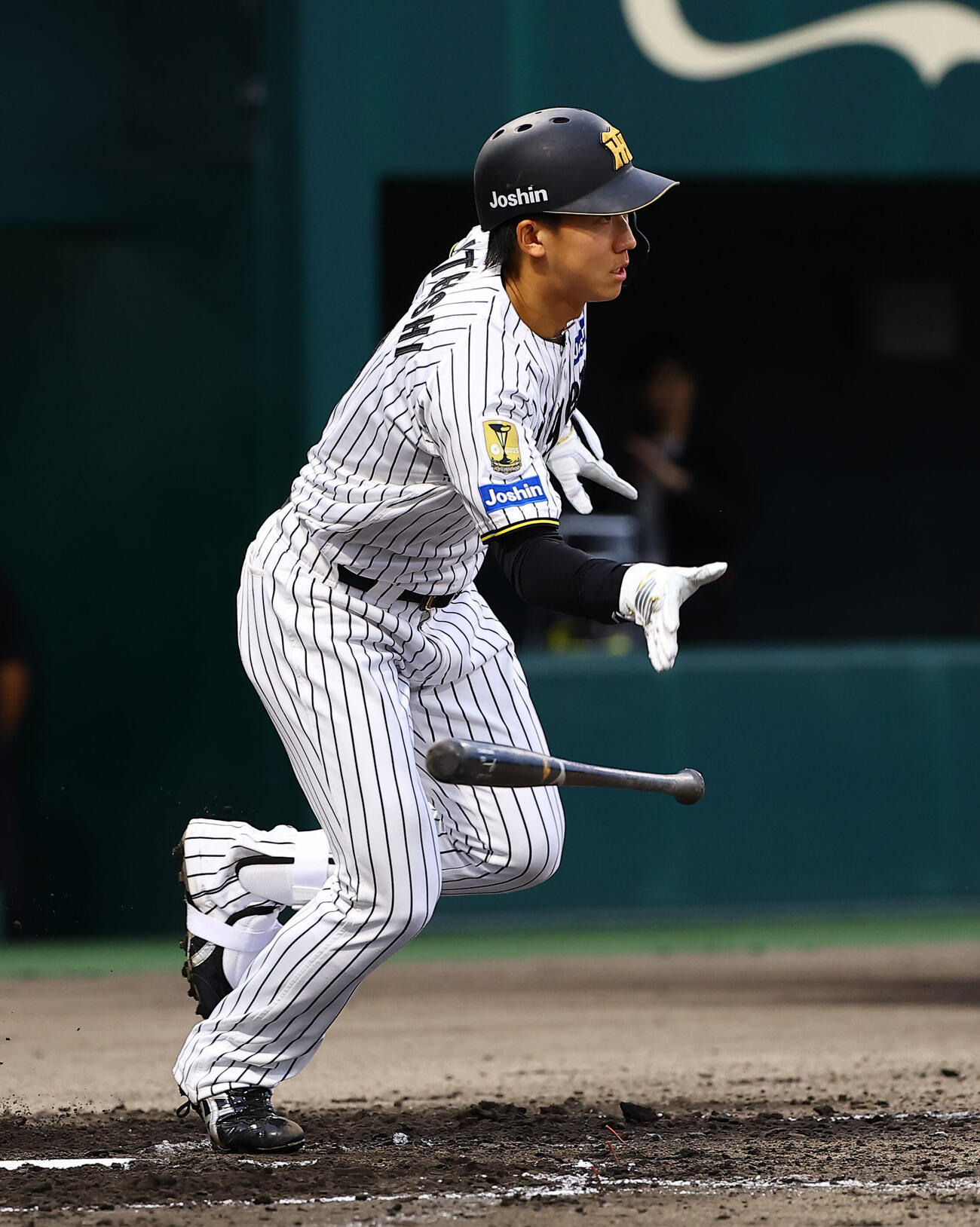 ファーム交流戦阪神対巨人　2回裏阪神1死、立石正広は安打を放つ（撮影・上田博志)