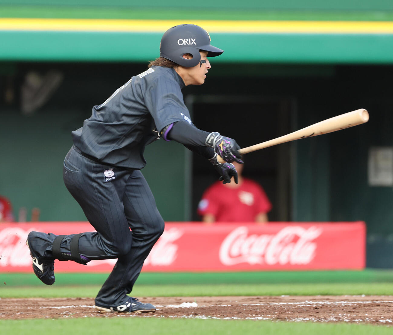 オリックス対楽天　5回裏オリックス無死、渡部遼人は中前打を放つ（撮影・西尾就之）