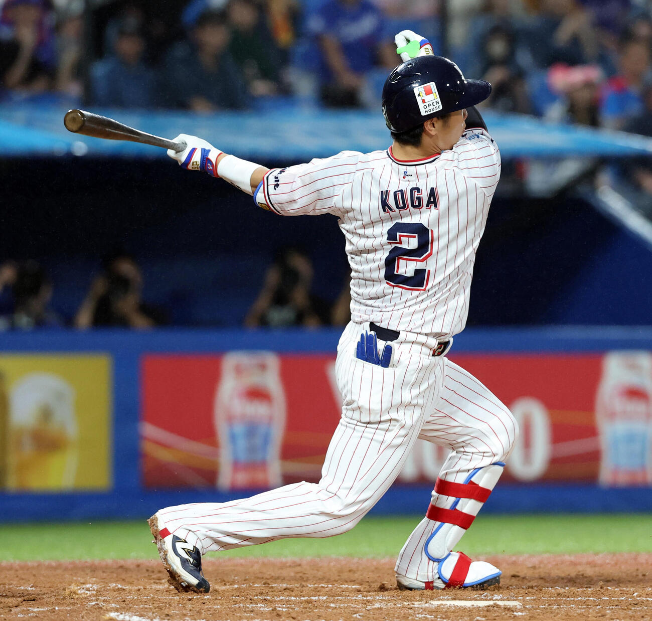 ヤクルト対中日　6回裏ヤクルト1死二塁、古賀優大は同点適時打を放つ（撮影・浅見桂子）