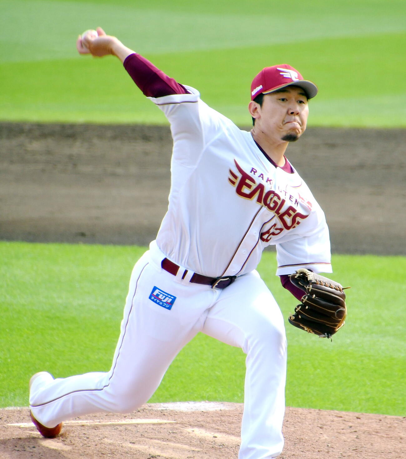 ファーム・リーグのオリックス戦に登板した楽天西口直人