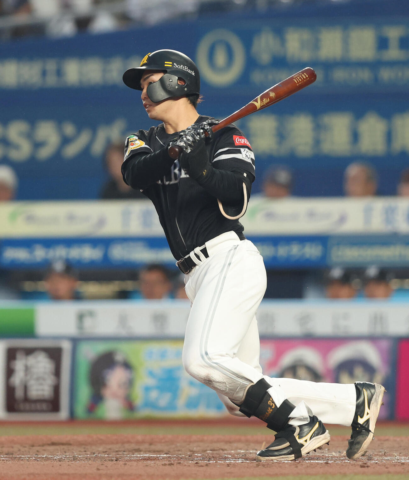 ロッテ対ソフトバンク　5回表ソフトバンク1死一、二塁、左前打を放つ広瀬隆太（撮影・河田真司）