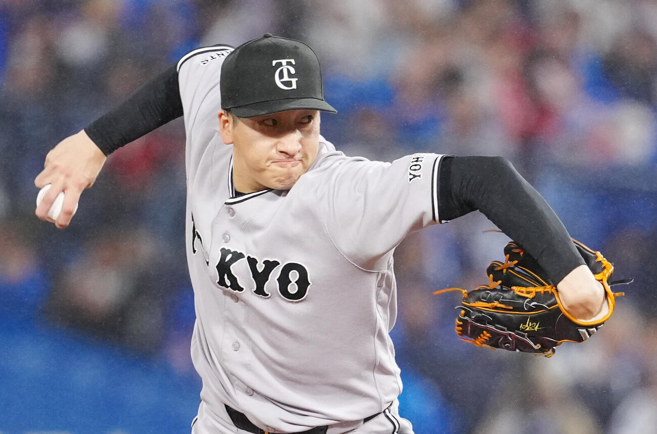 DeNA対巨人　巨人2番手の大勢（撮影・江口和貴）