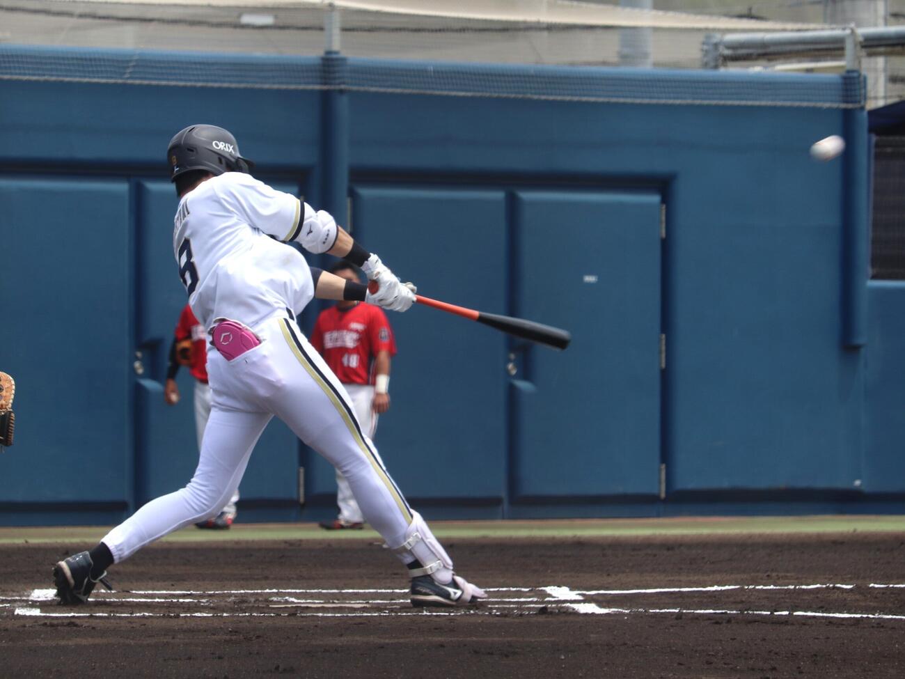オリックス対新北凱撒　1カ月ぶりの実戦復帰を果たした、オリックス麦谷祐介（撮影・中島麗）