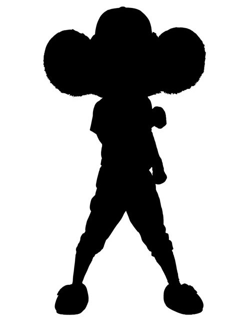 新キャラクター・ブラックドアラのシルエット（球団提供）