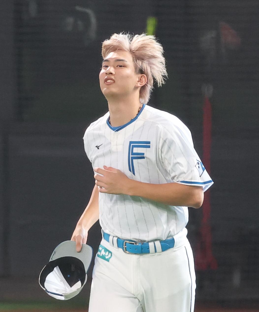 日本ハム対オリックス　金髪姿の達孝太（撮影・黒川智章）