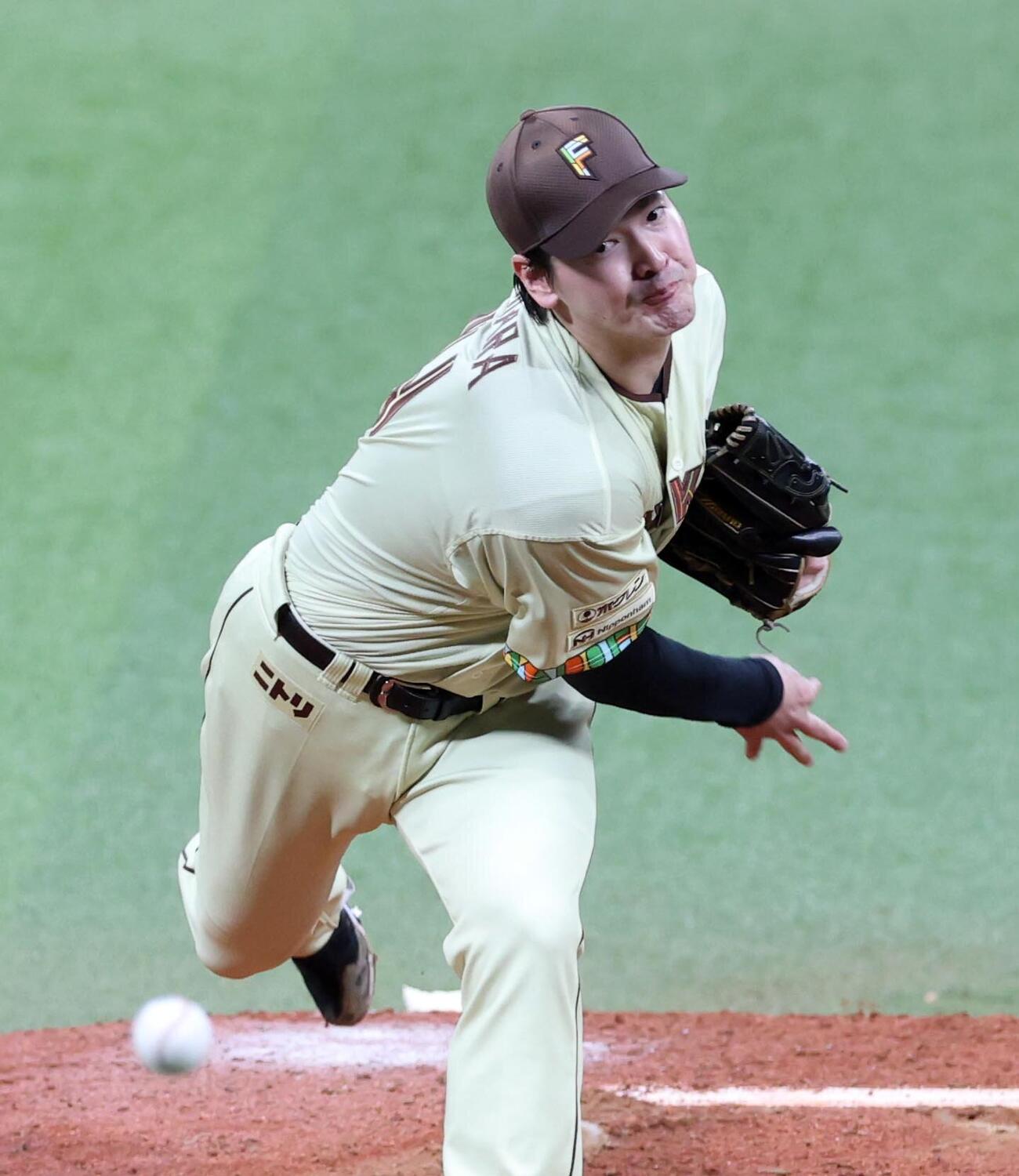 日本ハム対オリックス　力投する有原航平（撮影・黒川智章）
