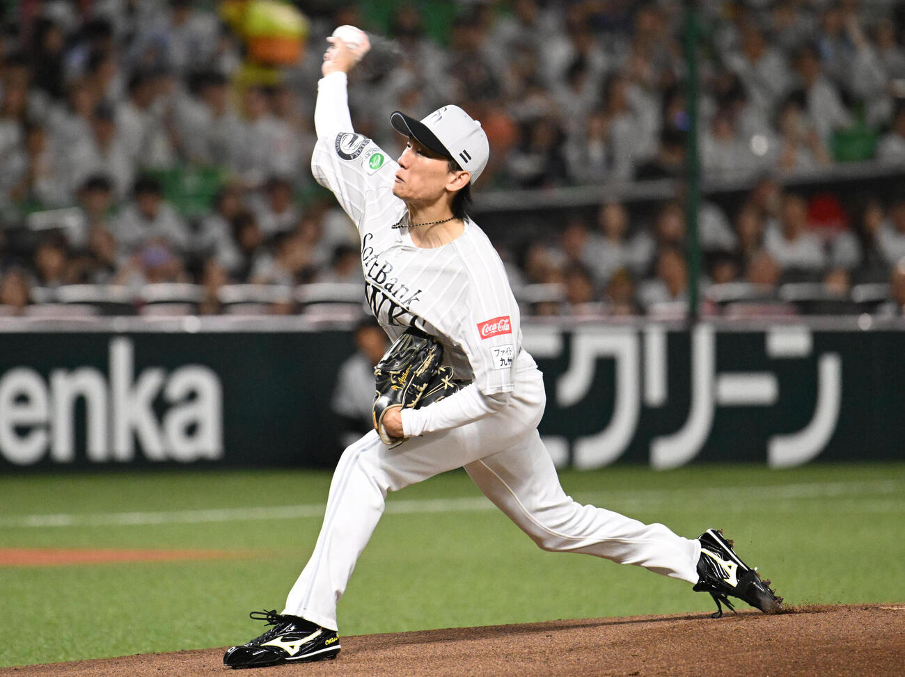 ソフトバンク対西武　ソフトバンク先発の大津亮介（撮影・林敢治）