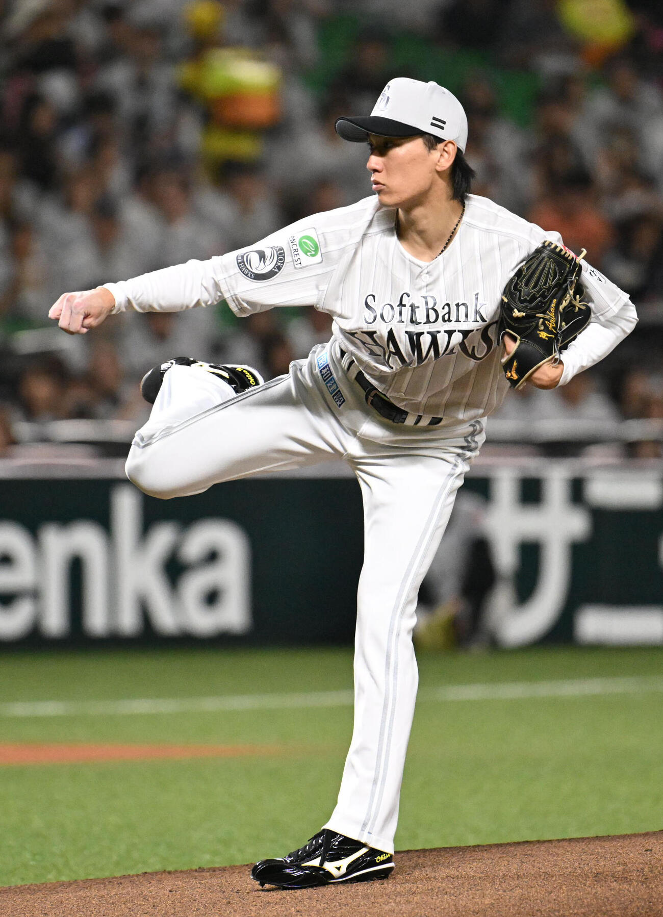 ソフトバンク対西武　ソフトバンク先発の大津亮介（撮影・林敢治）