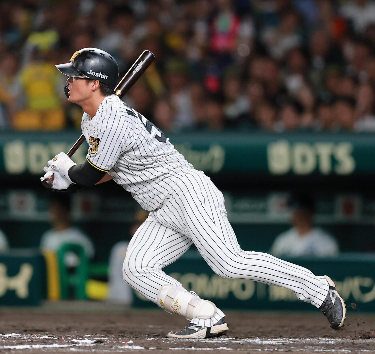阪神対中日　7回裏阪神1死一塁、代打前川右京は安打を放つ（撮影・上山淳一）