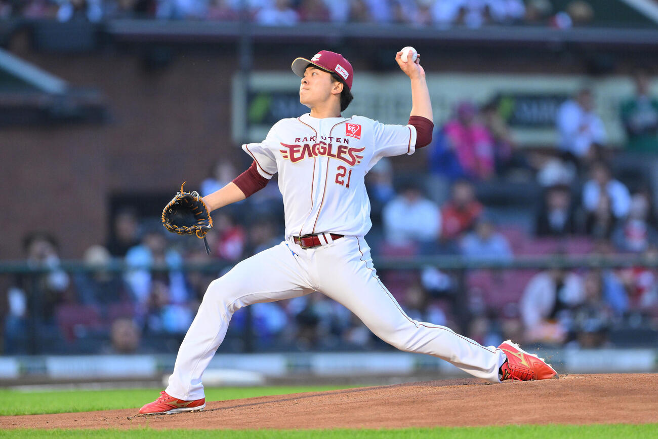 楽天対日本ハム　楽天先発の早川隆久（撮影・滝沢徹郎）