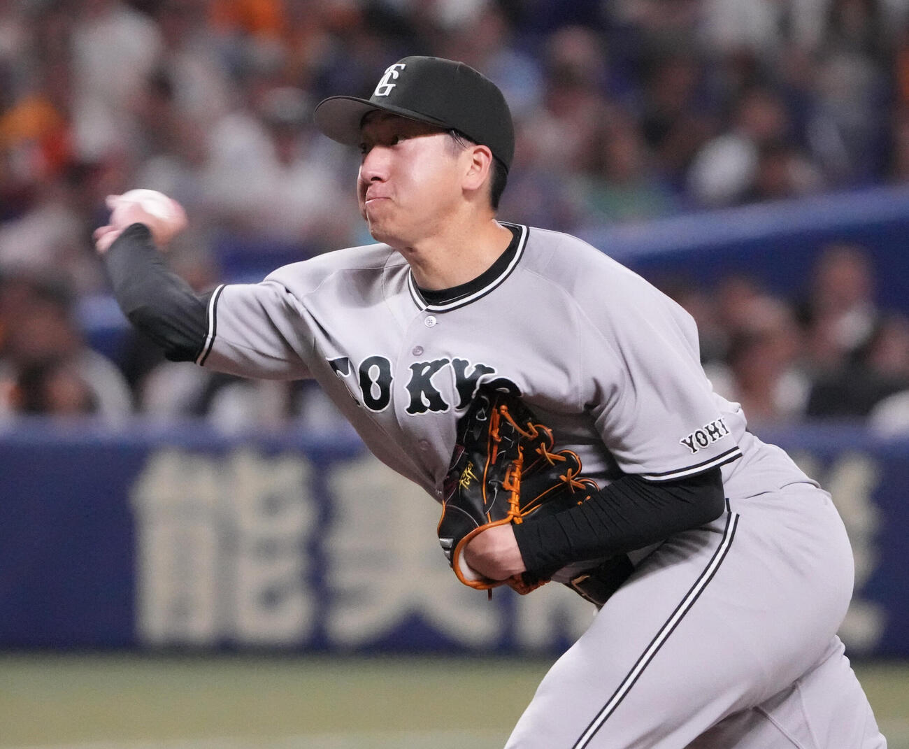 中日対巨人　7回裏、巨人2番手で登板する大勢（撮影・森本幸一）