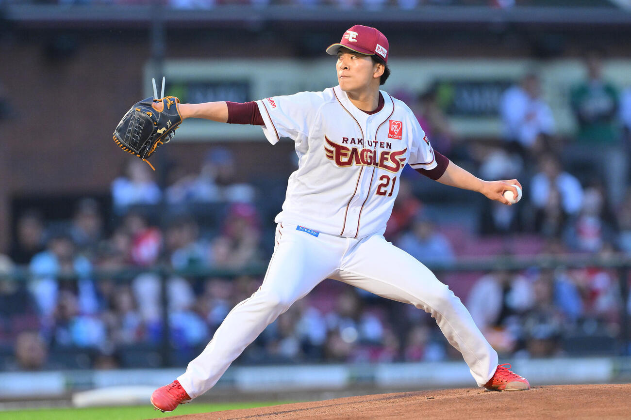楽天対日本ハム　楽天先発の早川隆久（撮影・滝沢徹郎）