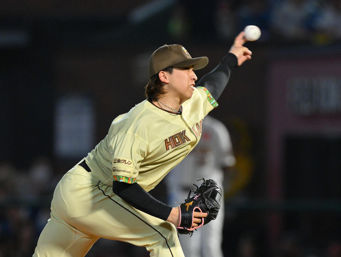 楽天対日本ハム　力投する日本ハム先発の細野晴希（撮影・滝沢徹郎）