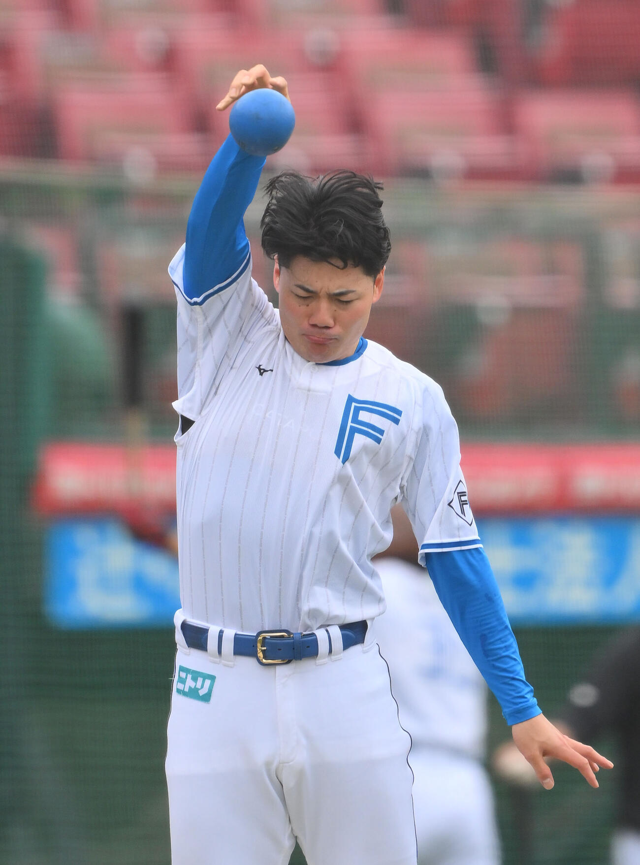 楽天対日本ハム　試合前練習する日本ハム清宮幸太郎（撮影・滝沢徹郎）