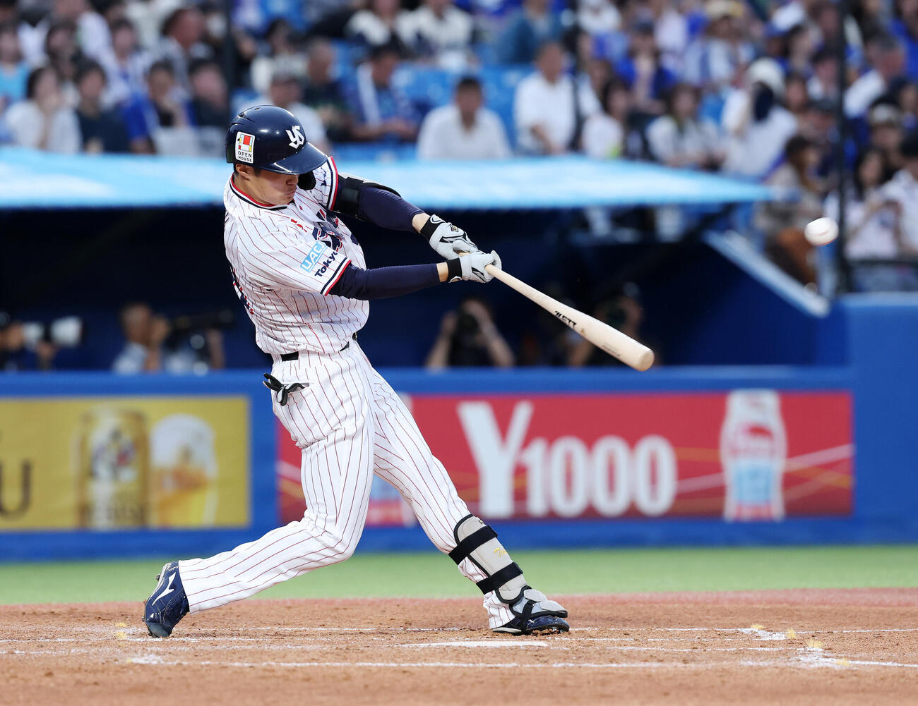 ヤクルト対DeNA 3回裏ヤクルト無死、石井巧はソロ本塁打を放つ（撮影・鈴木正人）