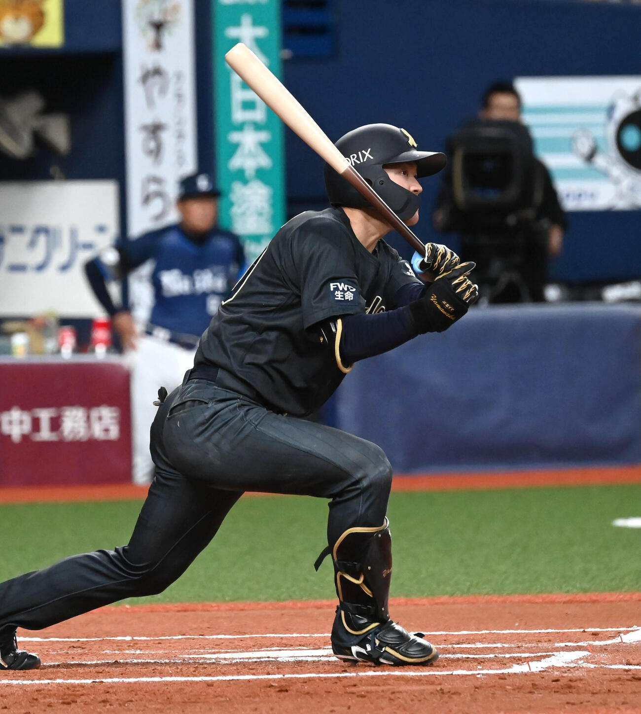 オリックス対西武　6回裏オリックス1死二塁　山中稜真は右適時打を放つ（撮影・石井愛子）