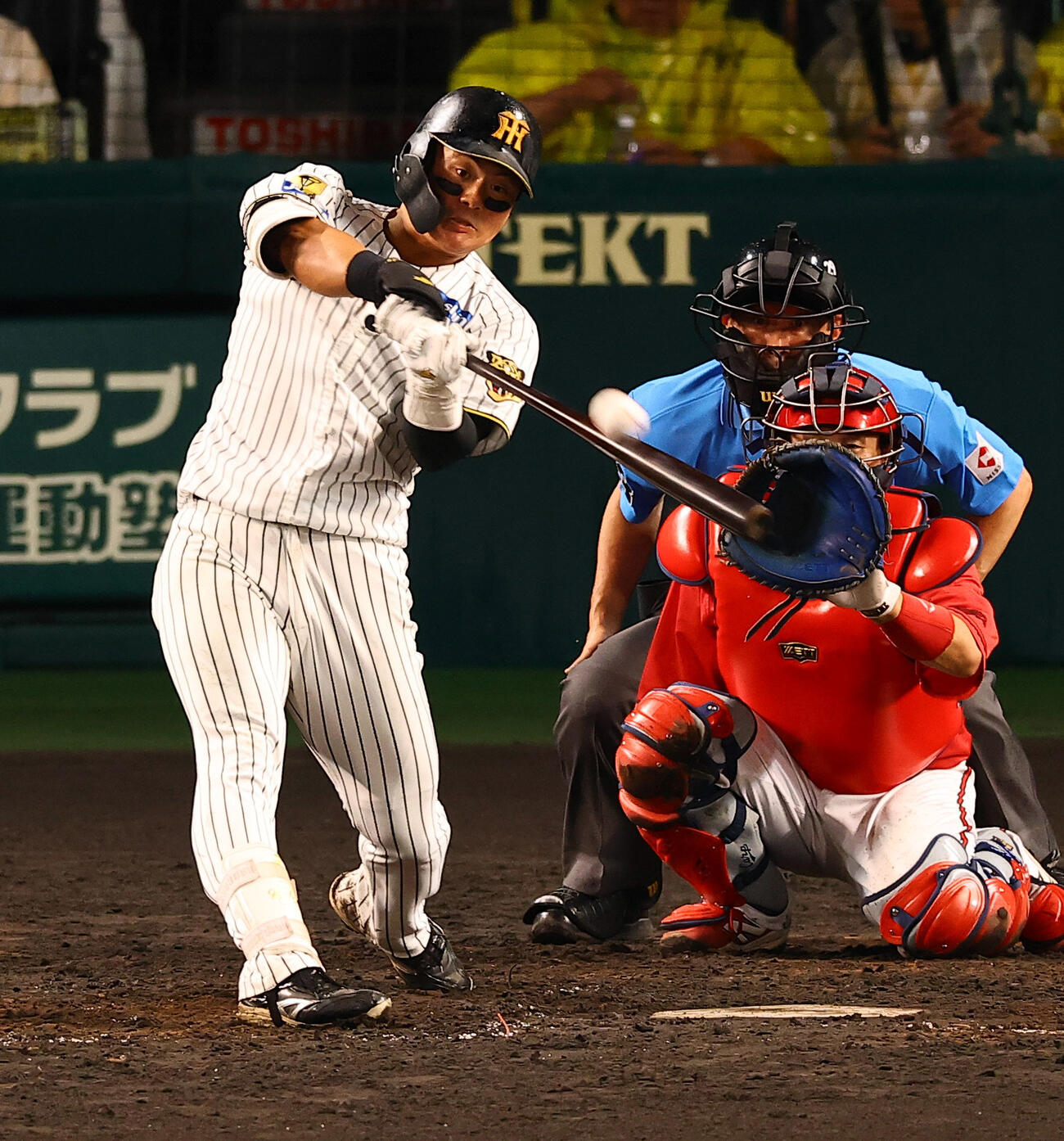 阪神対広島　5回裏阪神2死、前川右京はソロ本塁打を放つ（撮影・上田博志）