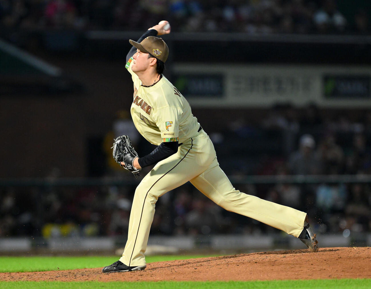 楽天対日本ハム　5番手で登板し力投する日本ハム柳川大晟（撮影・滝沢徹郎）