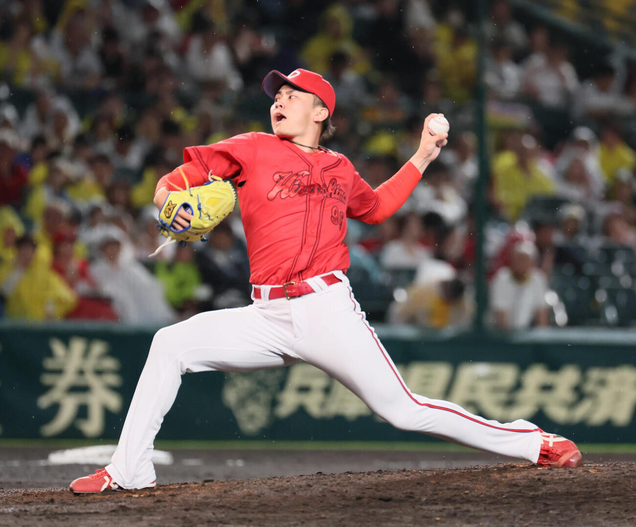 阪神対広島　広島2番手の辻大雅（撮影・宮崎幸一）