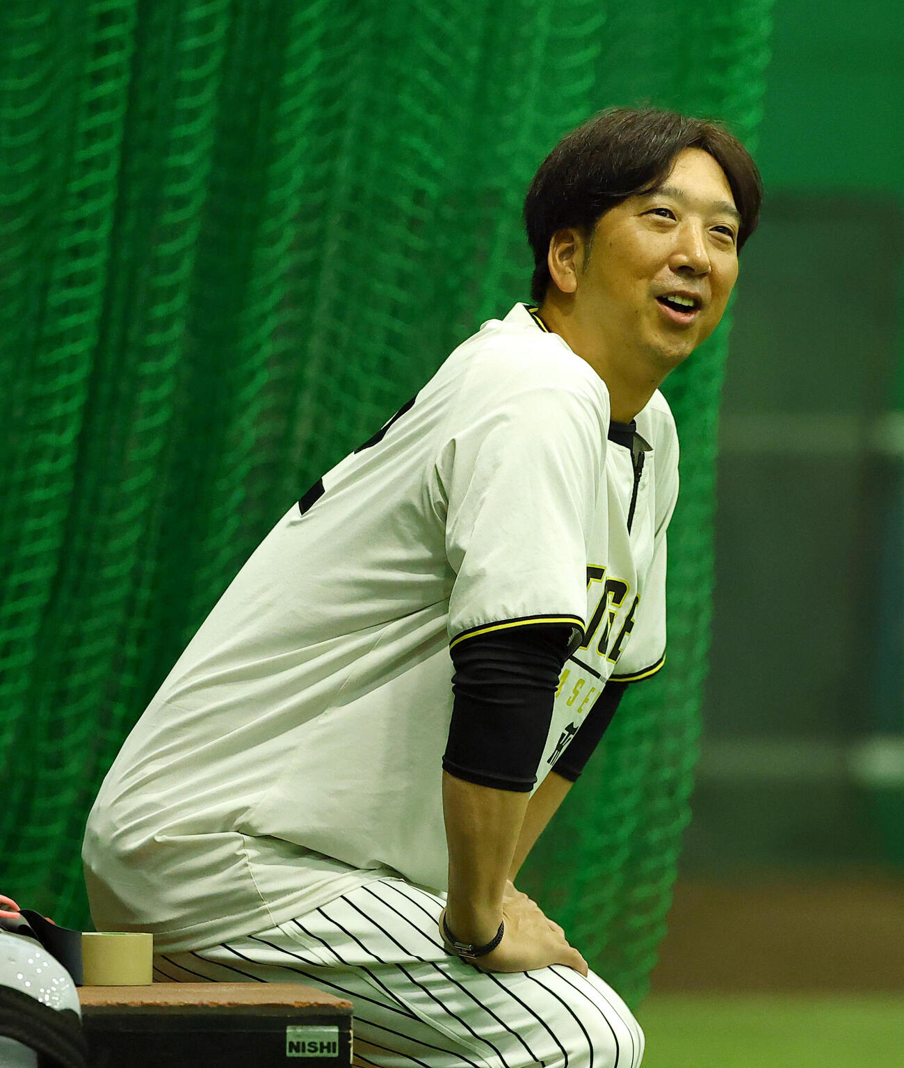 笑顔を見せる阪神藤川球児監督（撮影・上田博志）