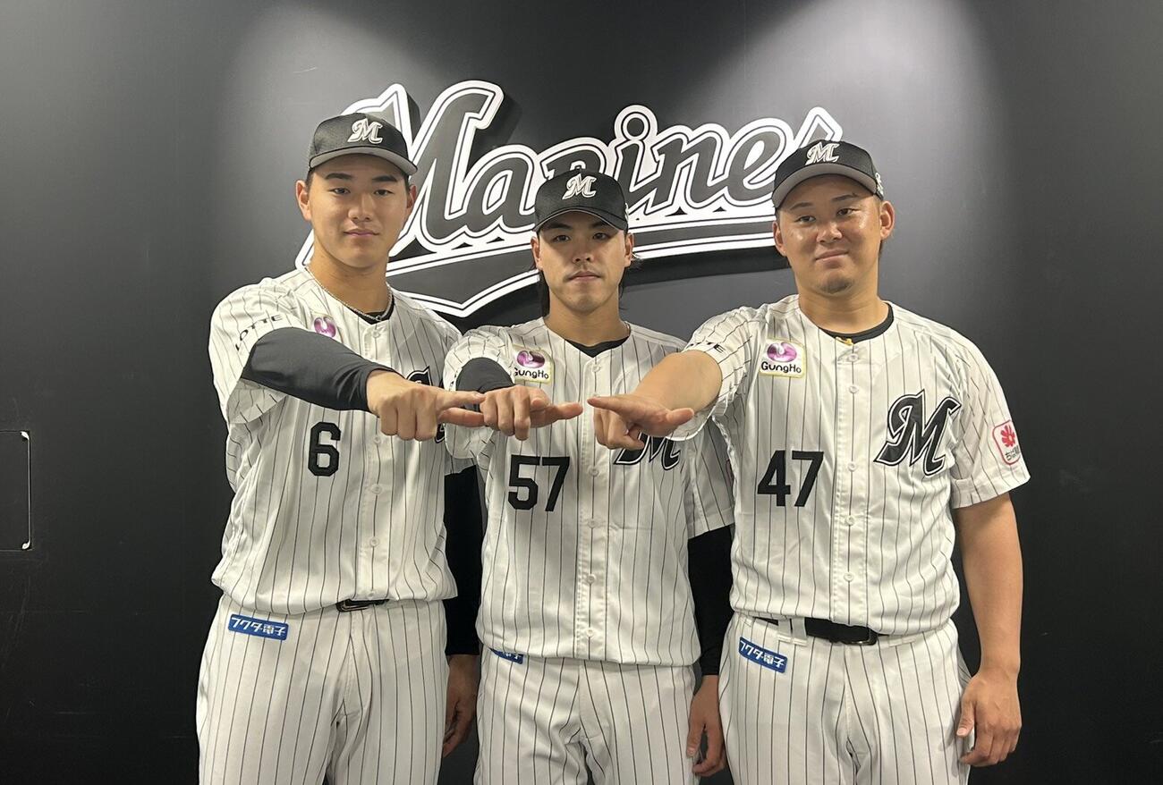 「マイナビオールスターゲーム2026」のファン投票で選出された左から西川史礁、小川龍成、鈴木昭汰
