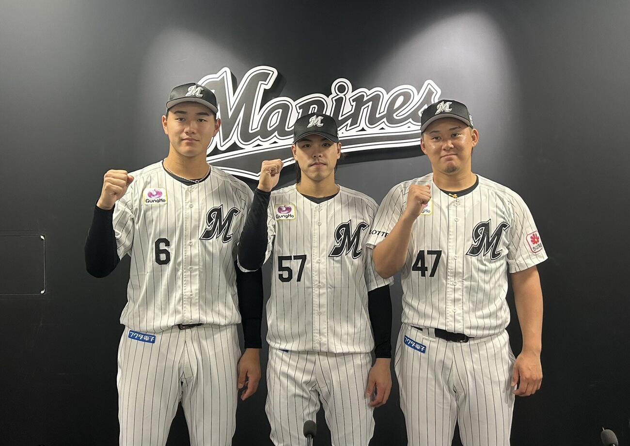 「マイナビオールスターゲーム2026」のファン投票で選出された左から西川史礁、小川龍成、鈴木昭汰