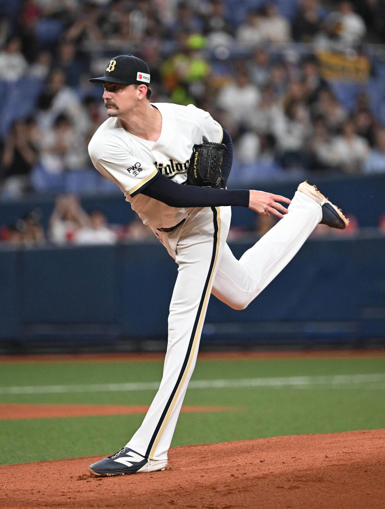 オリックス対ソフトバンク　先発するオリックスのシェーン・ジェリー（撮影・和賀正仁）＝2026年7月7日、京セラ　