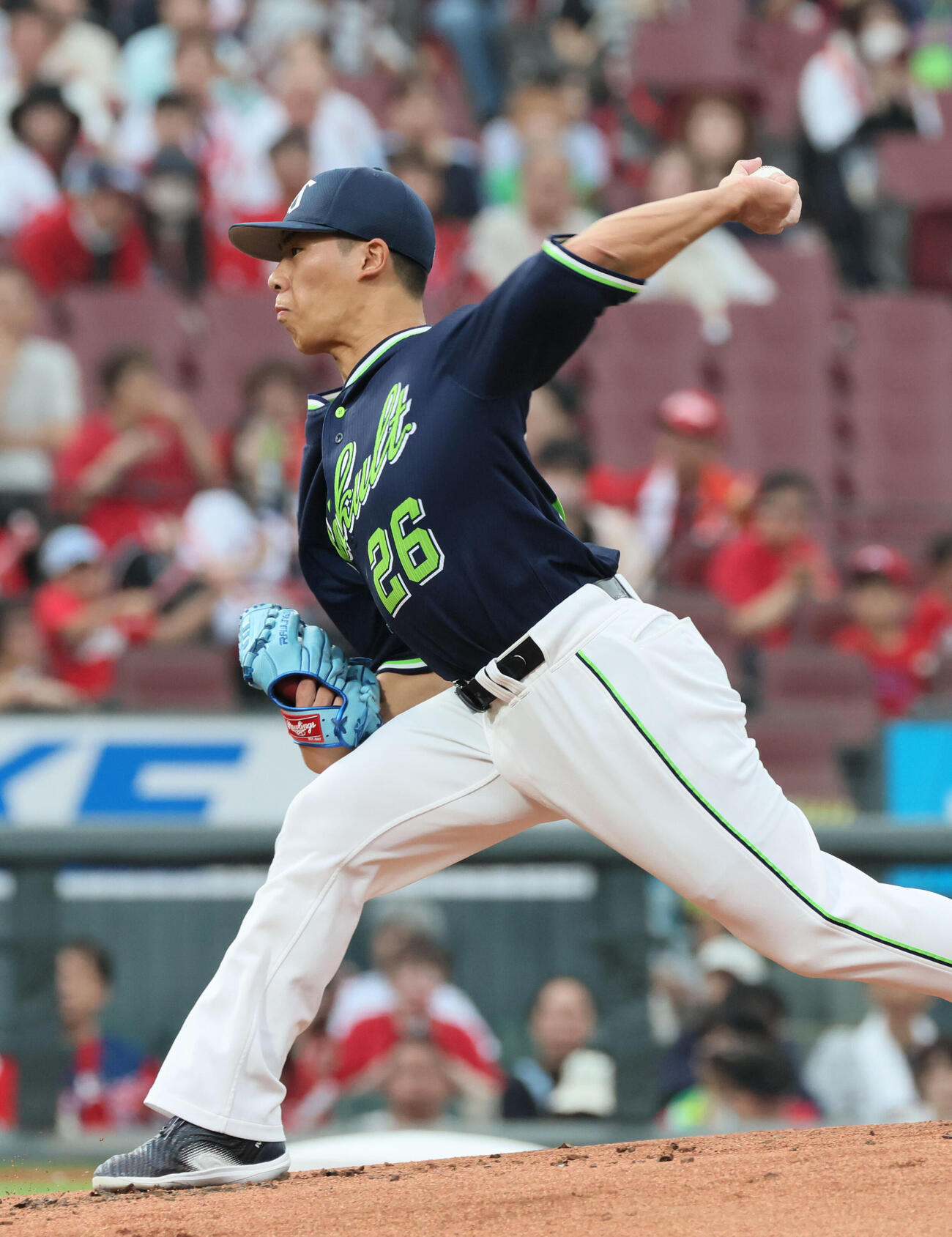 広島対ヤクルヤクルト先発の山野太一（撮影・加藤孝規）