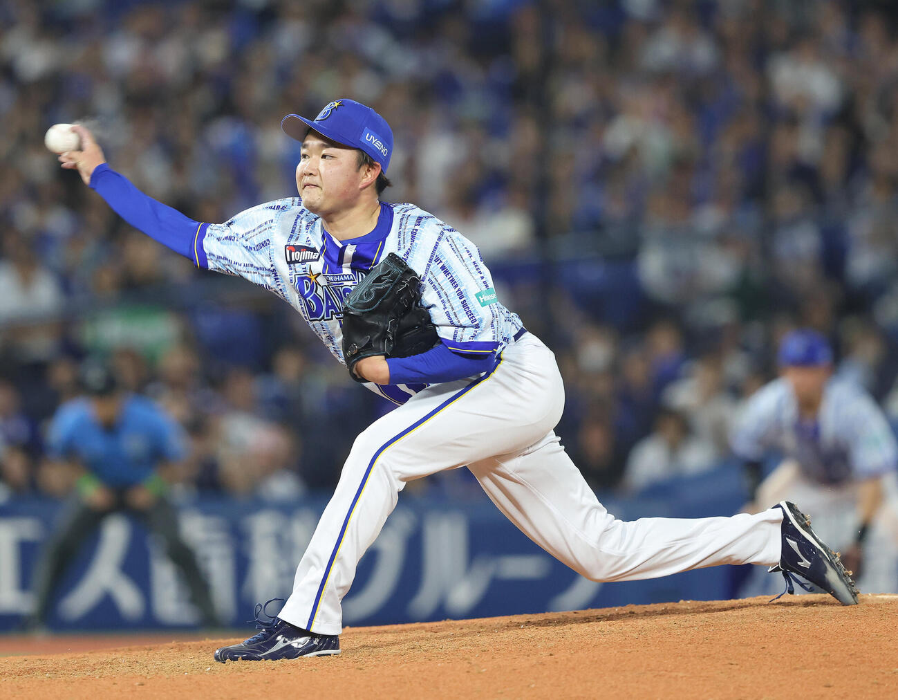 DeNA対中日　7回表、力投する石田裕太郎（撮影・河田真司）