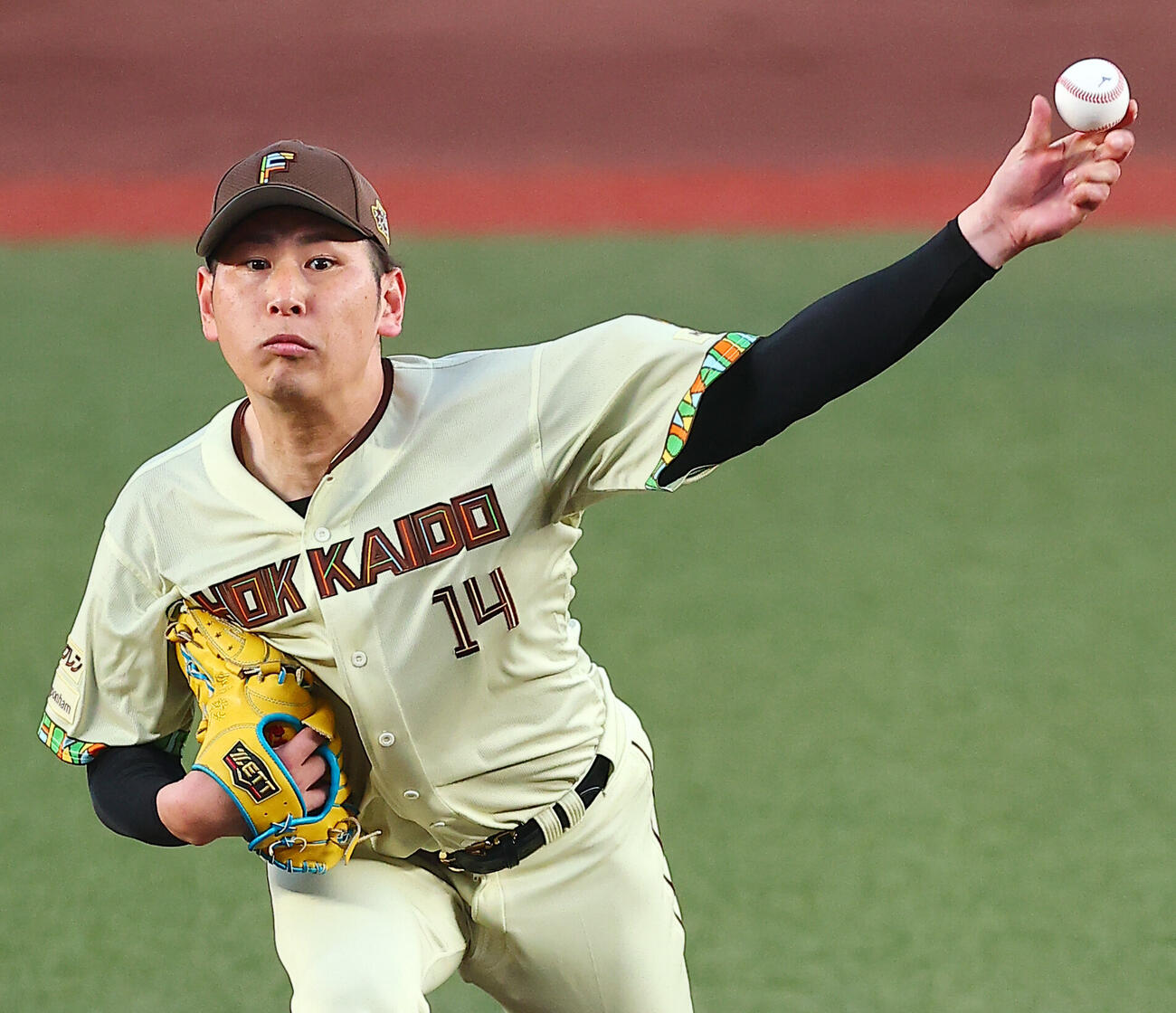 ロッテ対日本ハム　日本ハム先発の加藤貴之（撮影・野上伸悟）