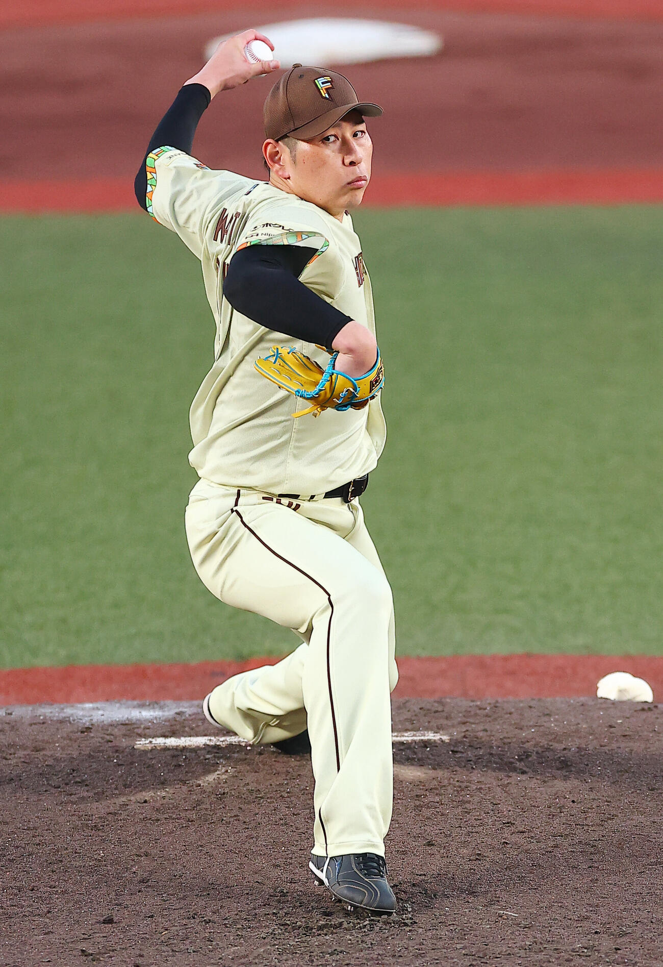 ロッテ対日本ハム　日本ハム先発の加藤貴之（撮影・野上伸悟）
