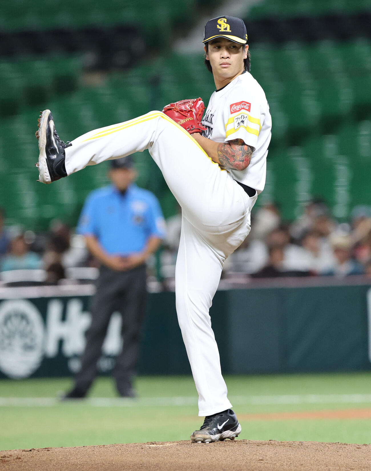 ソフトバンク対オリックス　ソフトバンク先発の張峻瑋（撮影・梅根麻紀）