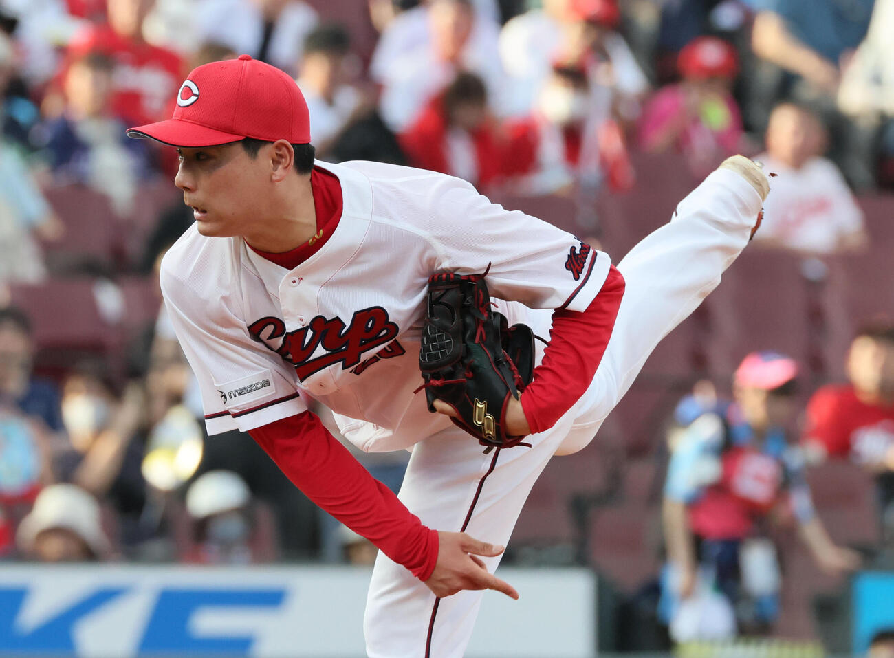 広島対ヤクルト　広島先発の栗林良吏（撮影・加藤孝規）