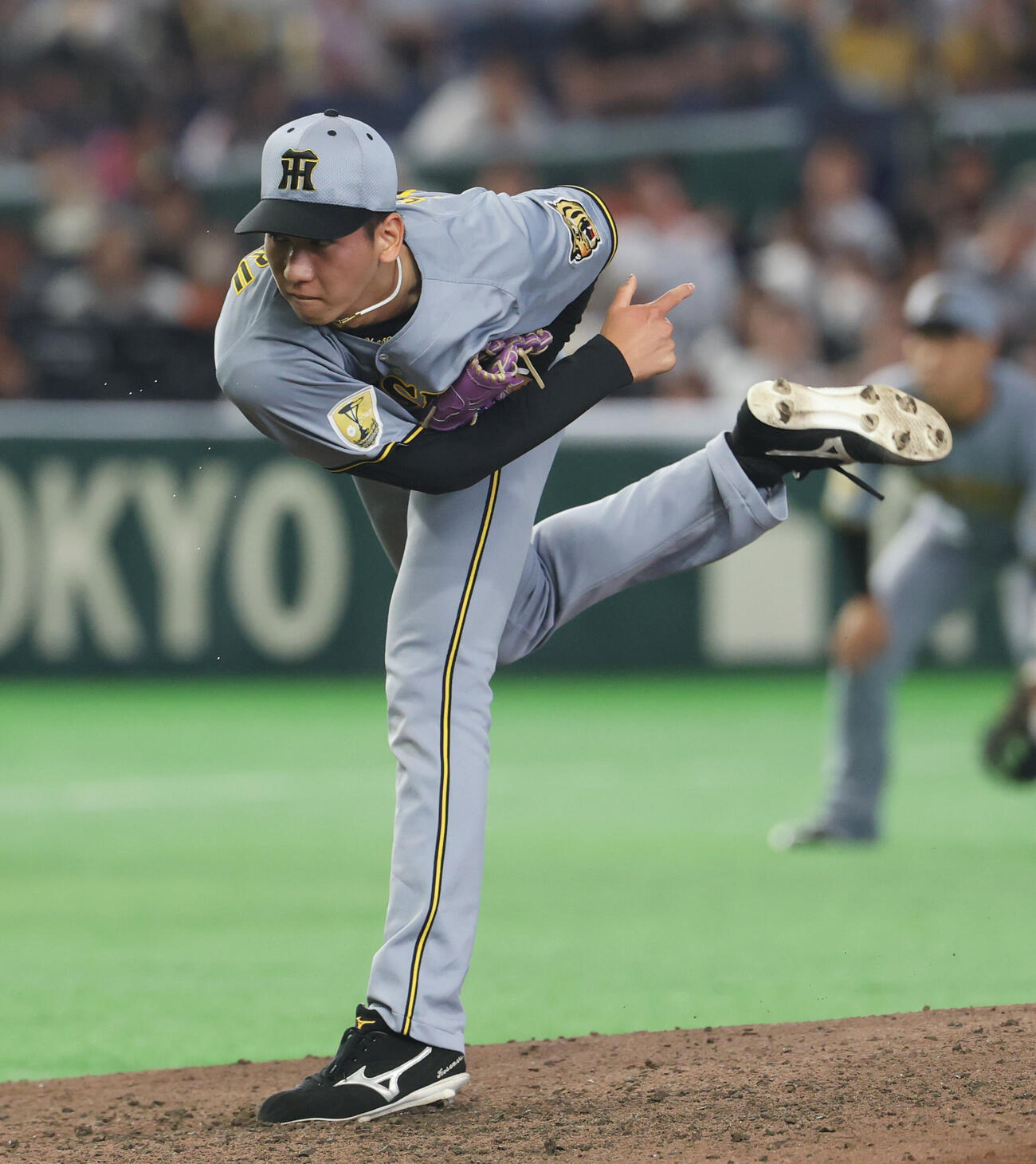 巨人対阪神　阪神5番手で登板し力投する今朝丸裕喜（撮影・増田悦実）