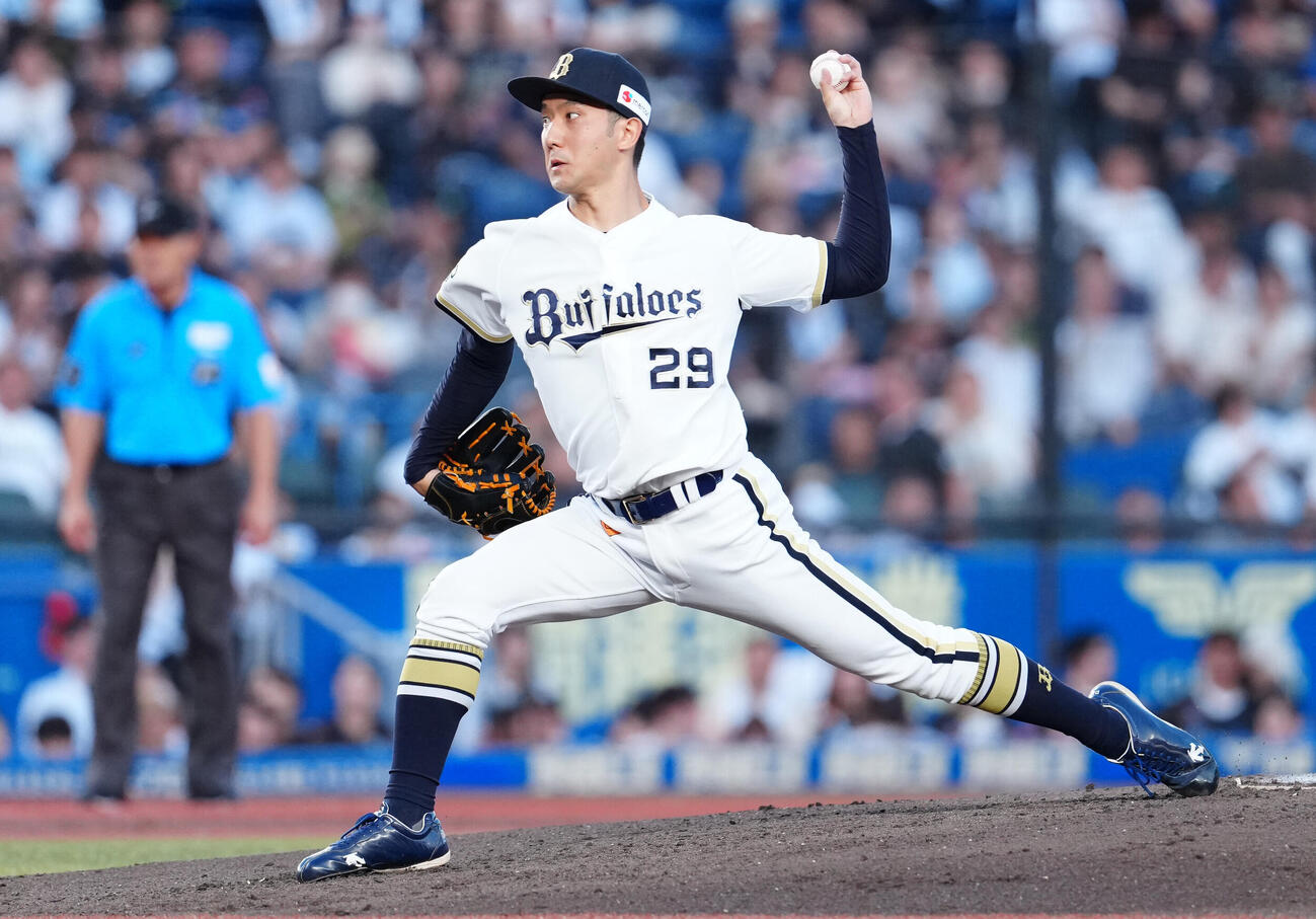 ロッテ対オリックス　先発し力投するオリックス田嶋大樹（撮影・鈴木みどり）