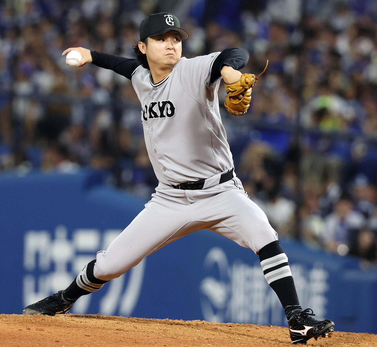 DeNA対巨人　6回裏DeNAの攻撃で登板した田中瑛斗（撮影・浅見桂子）