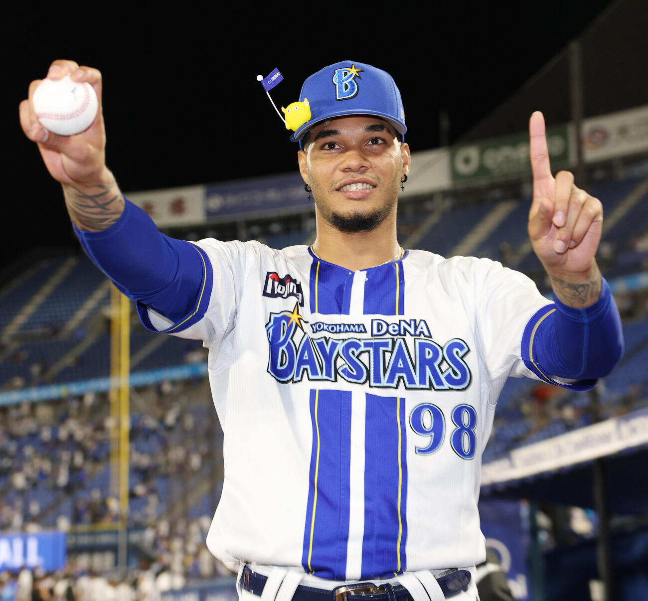 DeNA対巨人　初勝利を挙げたDeNAハンセル・マルセリーノ（撮影・宮地輝）