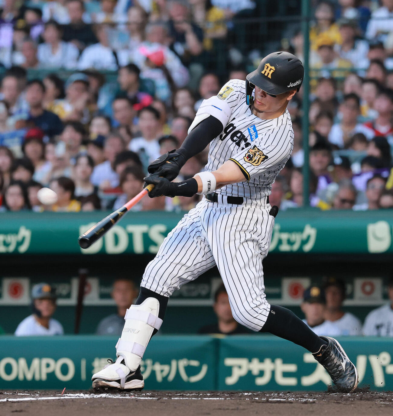 阪神対ヤクルト　2回裏阪神無死、佐藤輝明は右越え本塁打を放つ（撮影・上山淳一）