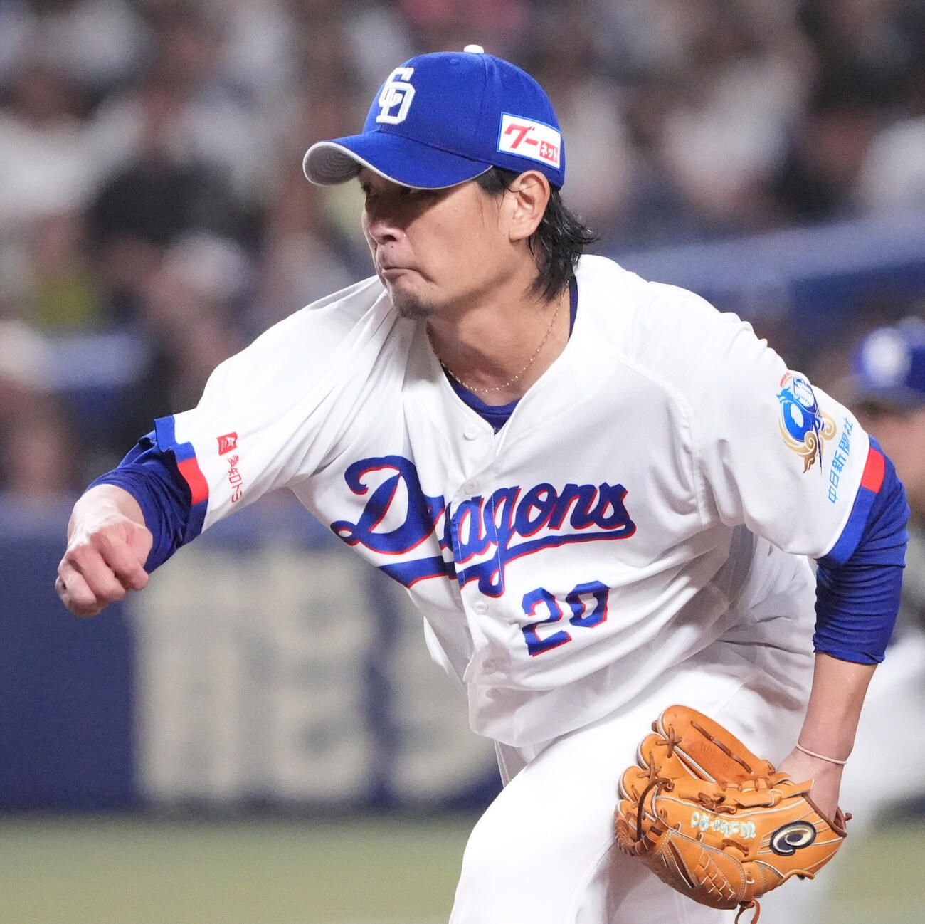 中日対広島　6回表、力投する中日先発の涌井秀章（撮影・森本幸一）