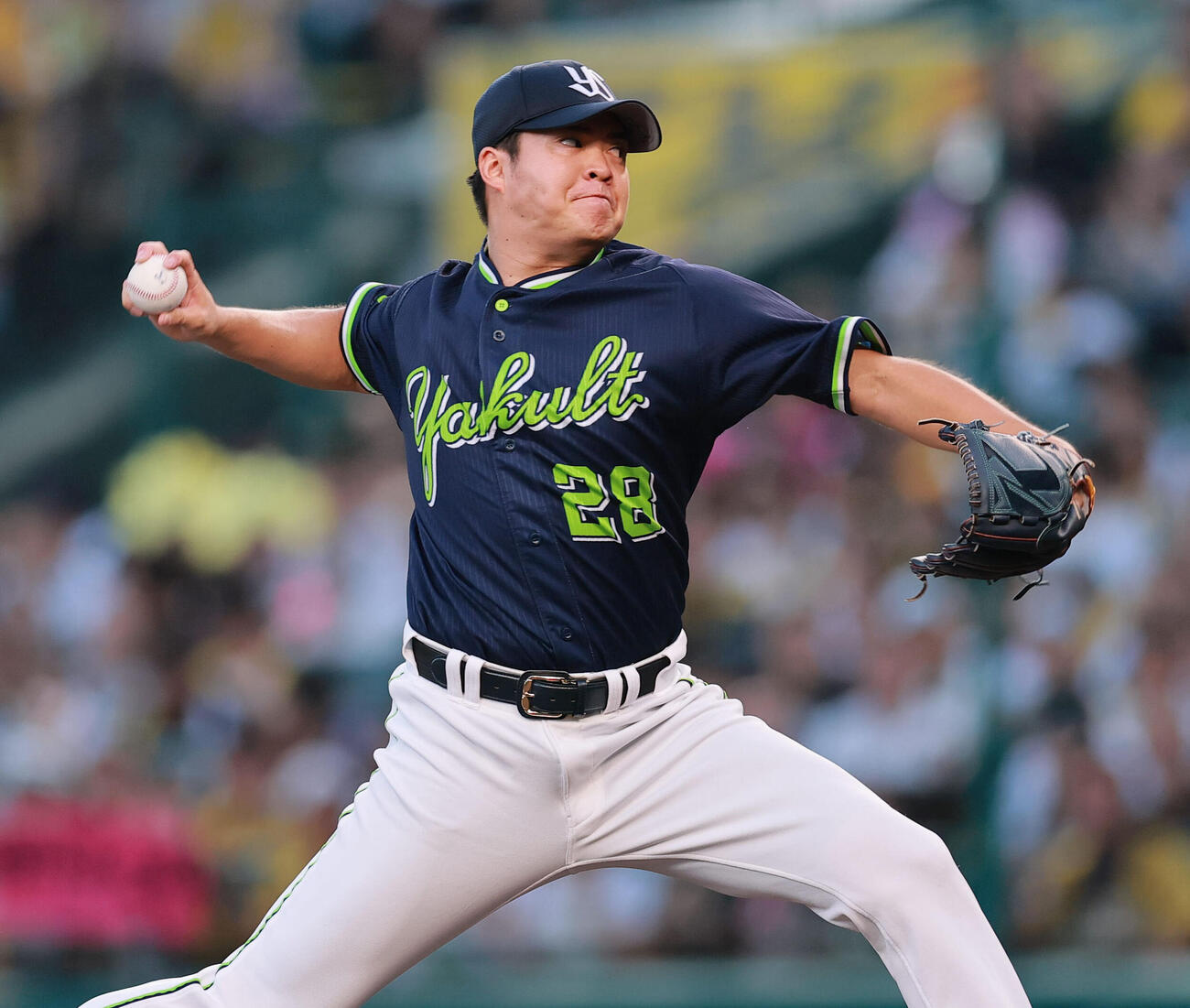 阪神対ヤクルト　力投するヤクルト先発の松本健吾（撮影・上山淳一）