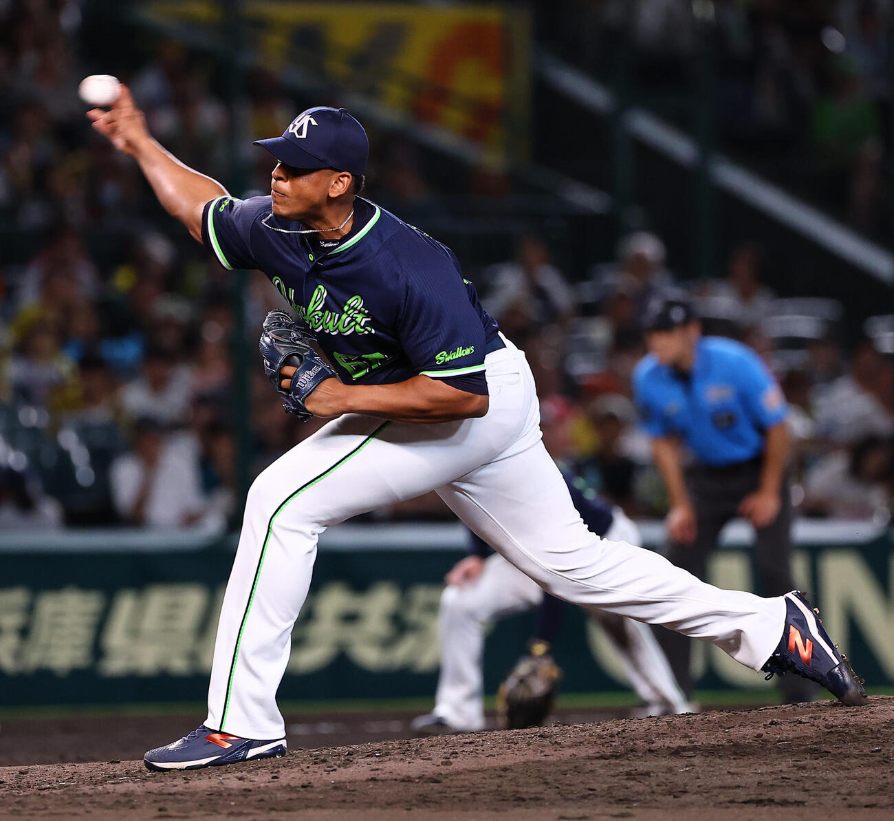 阪神対ヤクルト　ヤクルト3番手のヘスス・リランソ（撮影・上田博志）