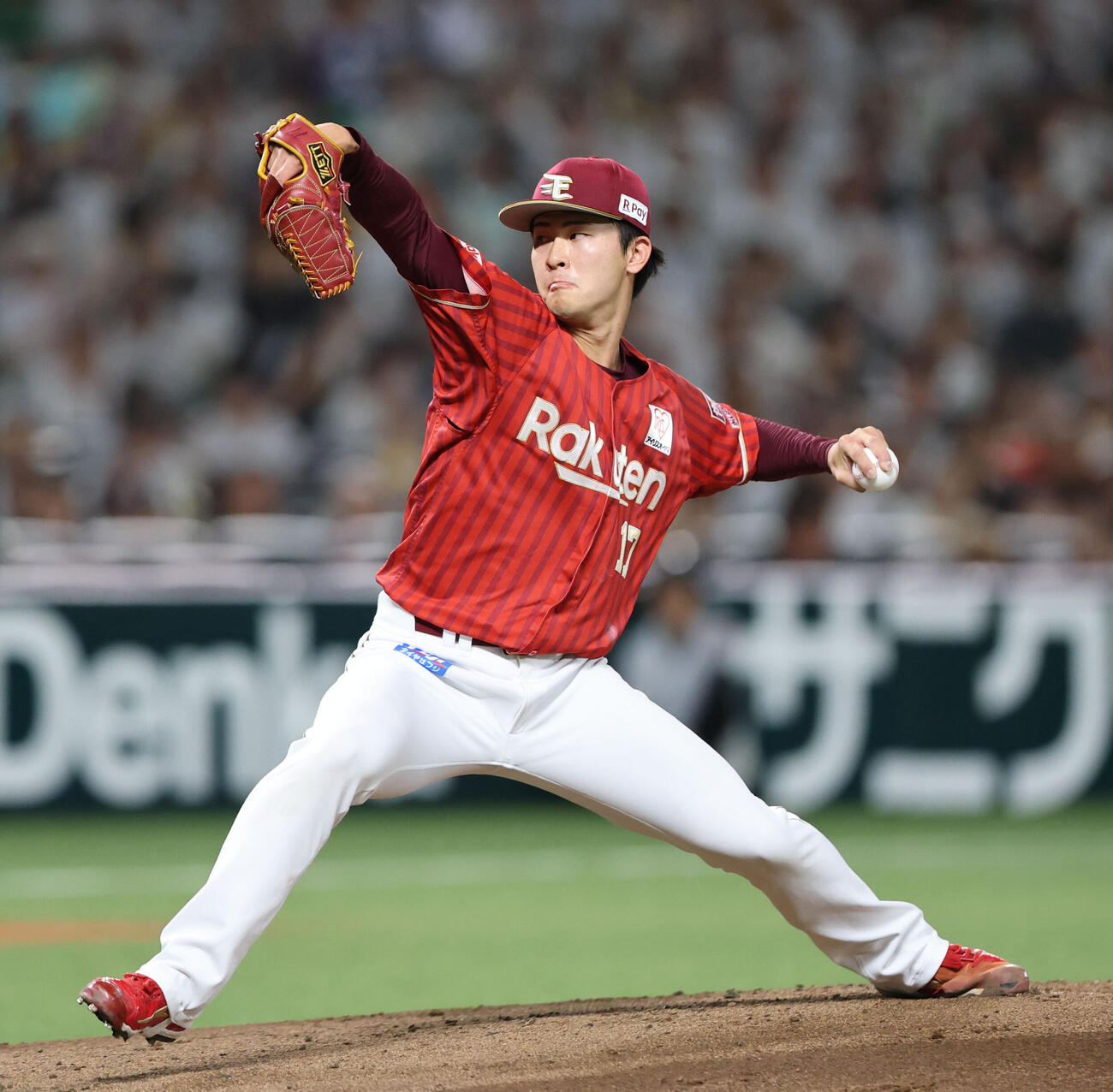 ソフトバンク対楽天　楽天先発の古謝樹（撮影・梅根麻紀）