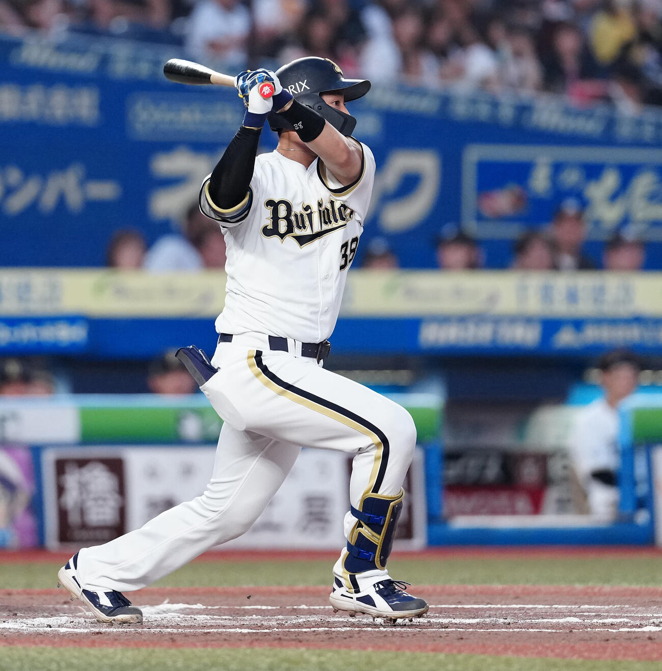 ロッテ対オリックス　6回表オリックス1死一、三塁、適時打を放つ来田涼斗（撮影・鈴木どり）