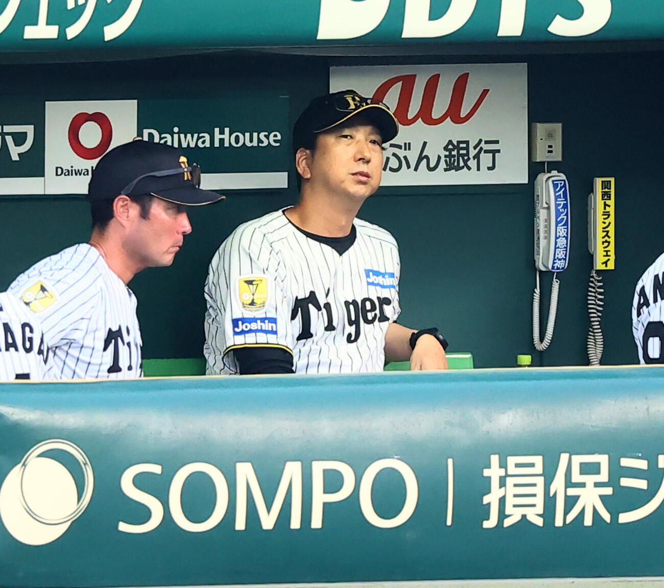 阪神対ヤクルト　2回裏、ベンチで策を練る阪神藤川球児監督（撮影・加藤哉）