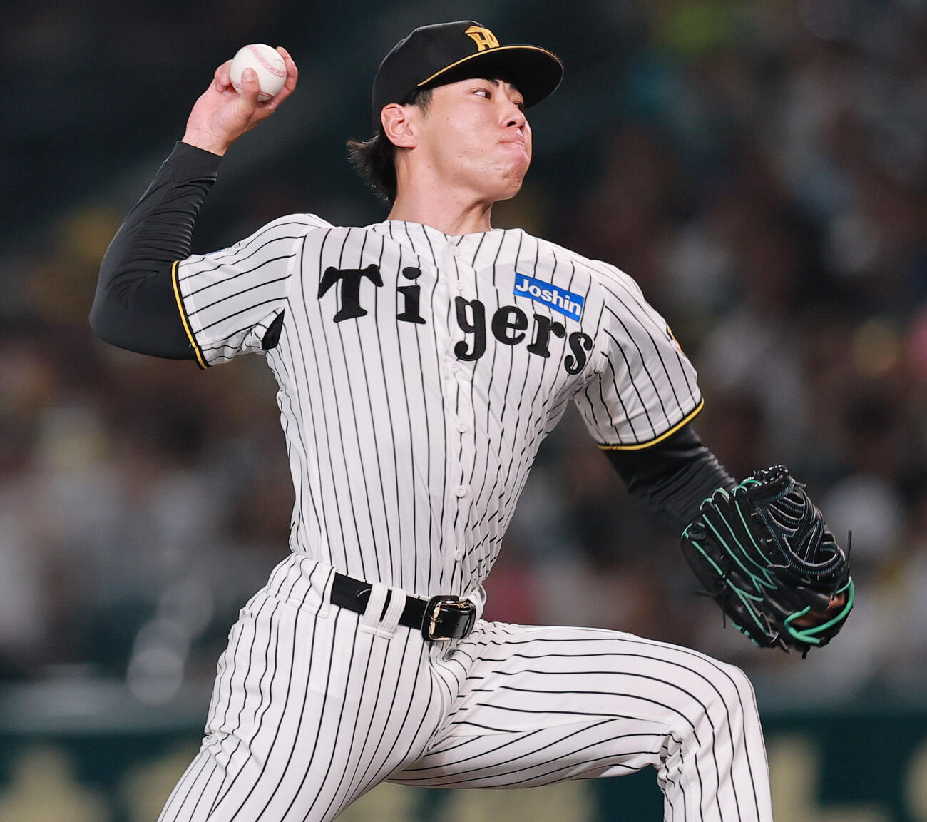 阪神対ヤクルト　7回表、力投する阪神工藤泰成（撮影・上山淳一）