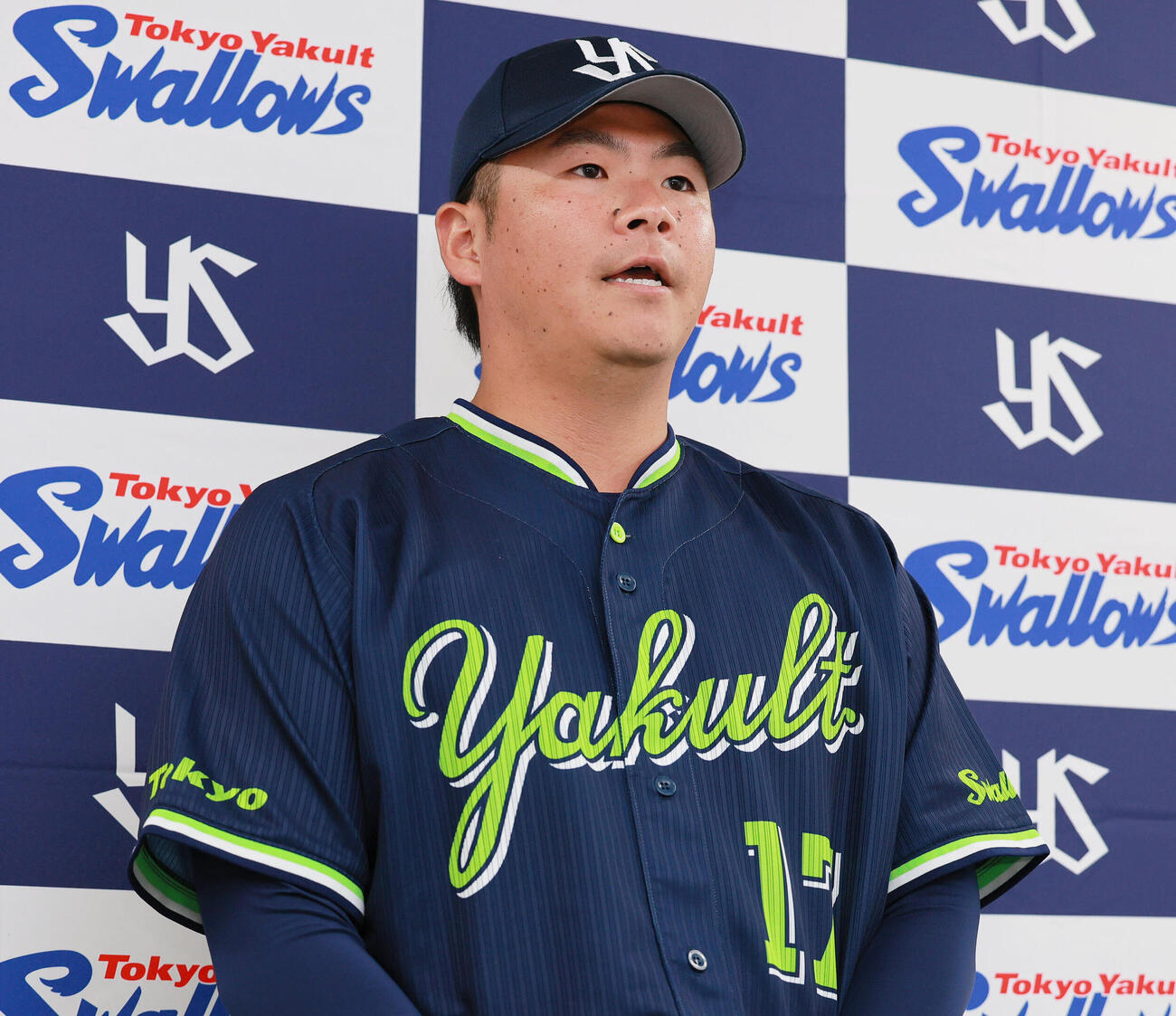 監督選抜でオールスターに出場が決まり思いを語るヤクルト清水昇（撮影・上山淳一）